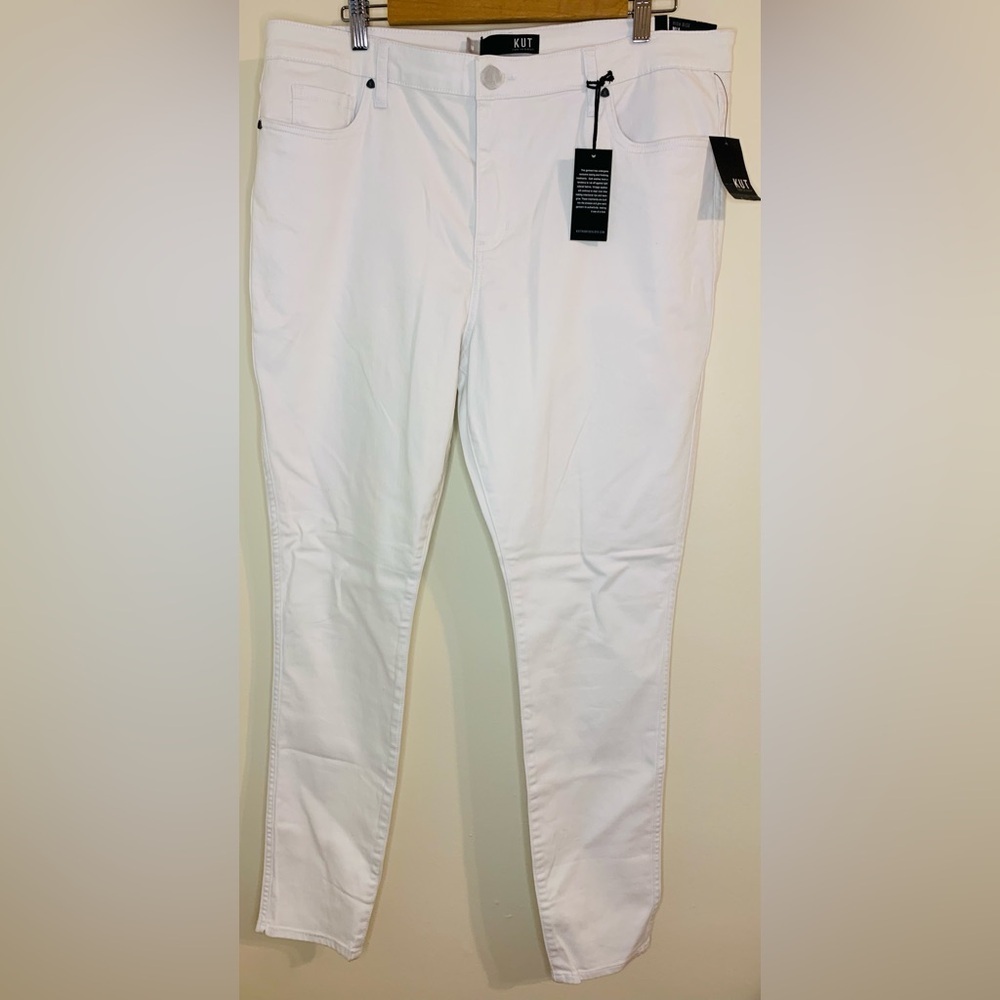 Kut From The Kloth NWT High Rise Mia Skinny Ankle Jeans in Optic White SZ 18!!! - Picture 6 of 15
